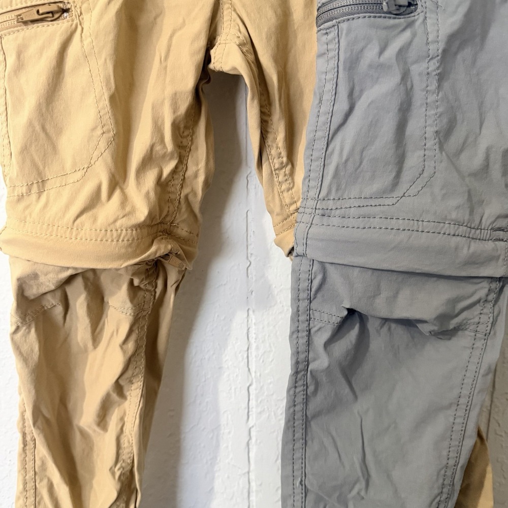Eddie Bauer Boys Khaki Pants Converts To Shorts - Size 5 Lot Of Two Khaki Gray - Picture 3 of 6